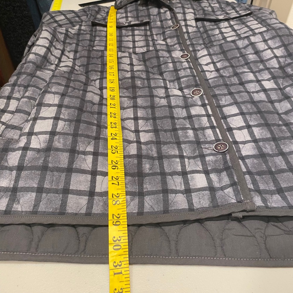 TERRA & SKY Gray Plaid Quilted Shacket Jacket Size XXXL(22) Gorpcore Cabin - Picture 14 of 15